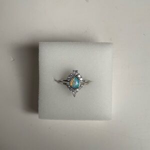 NWT Bomb Party Ice Blue Fire Opal Ring SZ 11